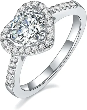 Heart-Shaped 1 Carat Diamond Engagement Rings for Women | Flawless D-Color, Excellent Cut | Romantic Proposal Gift for Women