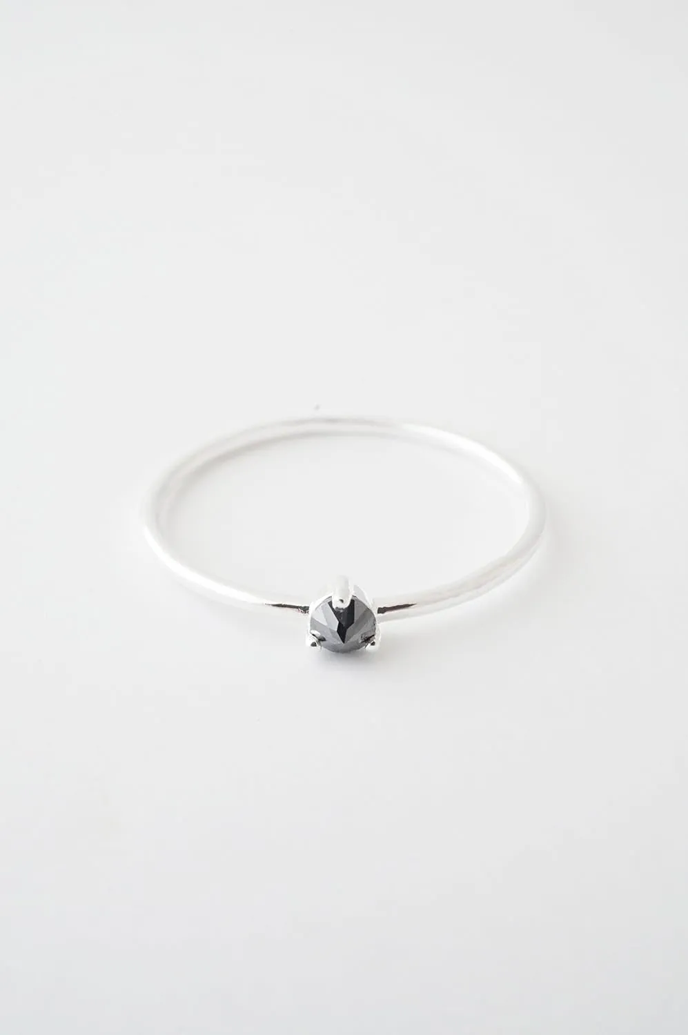 Honeycat Black Iron Ore Crystal Point Ring in Gold, Rose Gold, or Silver | Minimalist, Delicate Jewelry