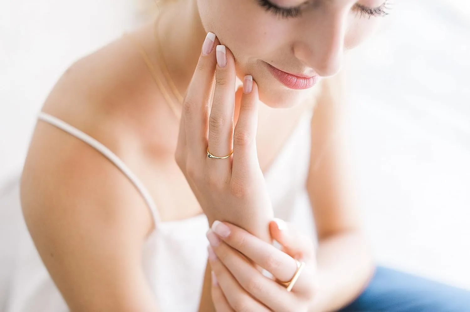 Honeycat Black Iron Ore Crystal Point Ring in Gold, Rose Gold, or Silver | Minimalist, Delicate Jewelry