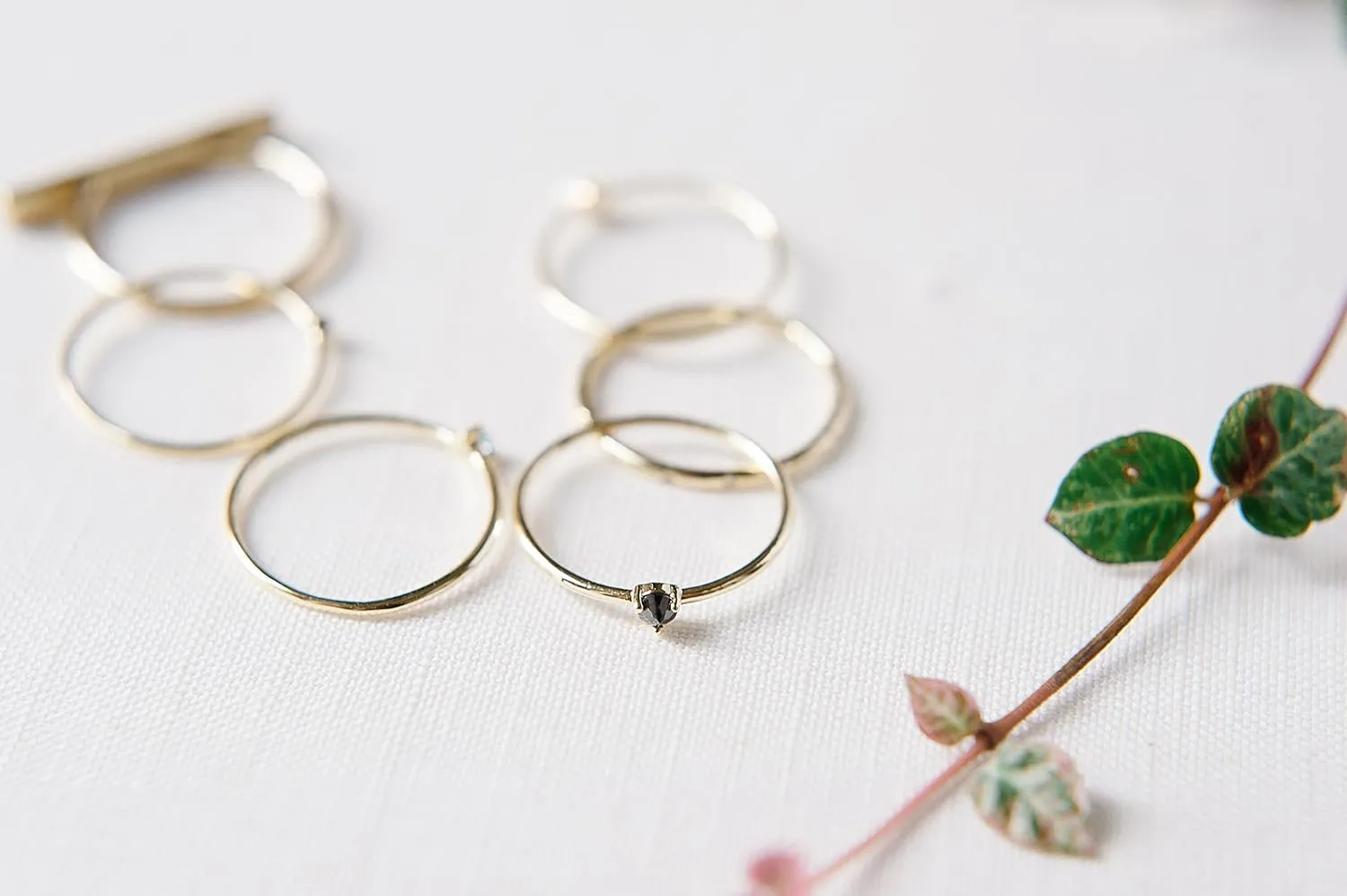 Honeycat Black Iron Ore Crystal Point Ring in Gold, Rose Gold, or Silver | Minimalist, Delicate Jewelry