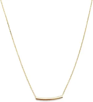 Honeycat Curved Tube Bar Necklace in Gold, Rose Gold, or Silver| Minimalist, Delicate Jewelry