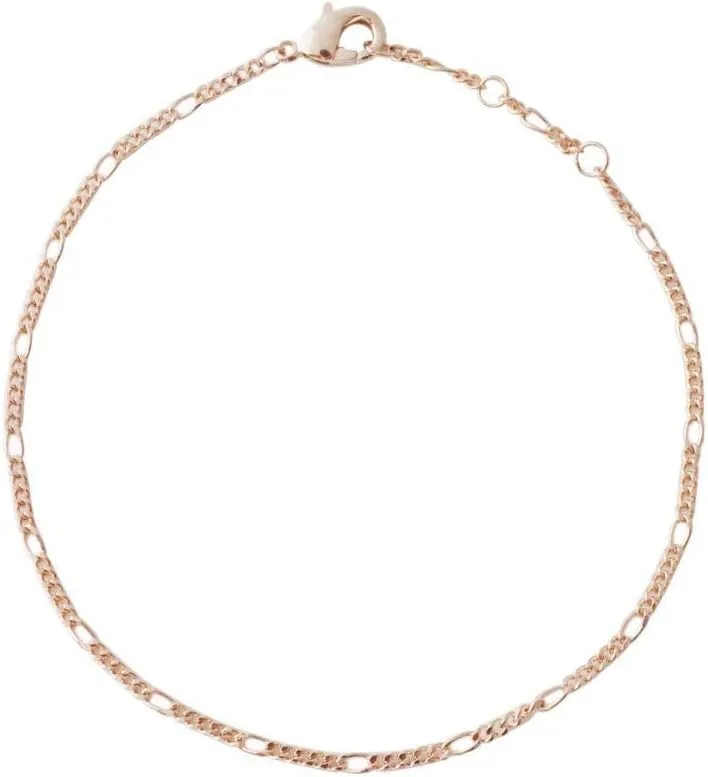 HONEYCAT Figaro Chain Bracelet in 18k Gold Plate, 18k Rose Gold Plate, or Silver | Minimalist, Delicate Jewelry