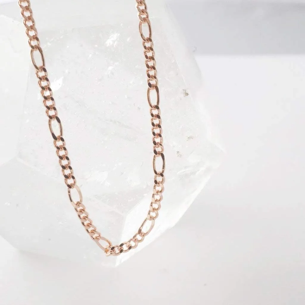 HONEYCAT Figaro Chain Bracelet in 18k Gold Plate, 18k Rose Gold Plate, or Silver | Minimalist, Delicate Jewelry