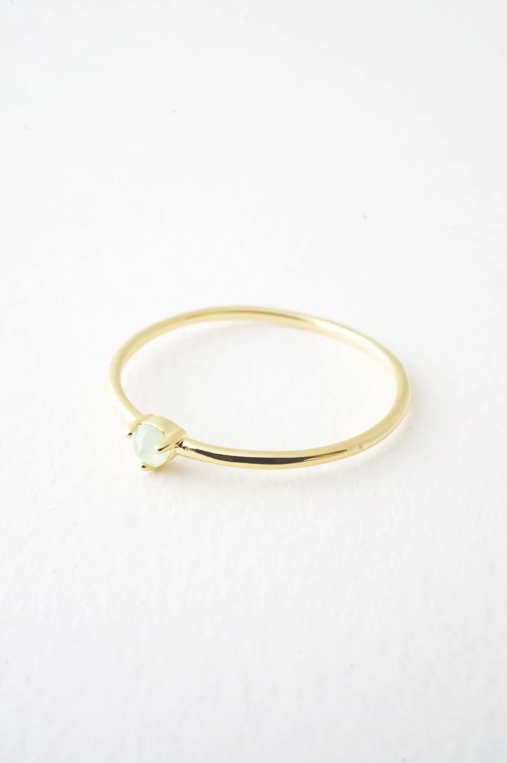 Honeycat Green Jade Point Crystal Ring in Gold, Rose Gold, or Silver | Minimalist, Delicate Jewelry