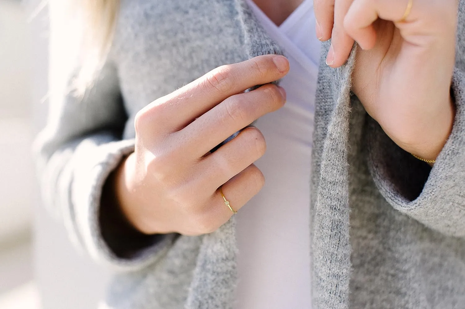 Honeycat Green Jade Point Crystal Ring in Gold, Rose Gold, or Silver | Minimalist, Delicate Jewelry