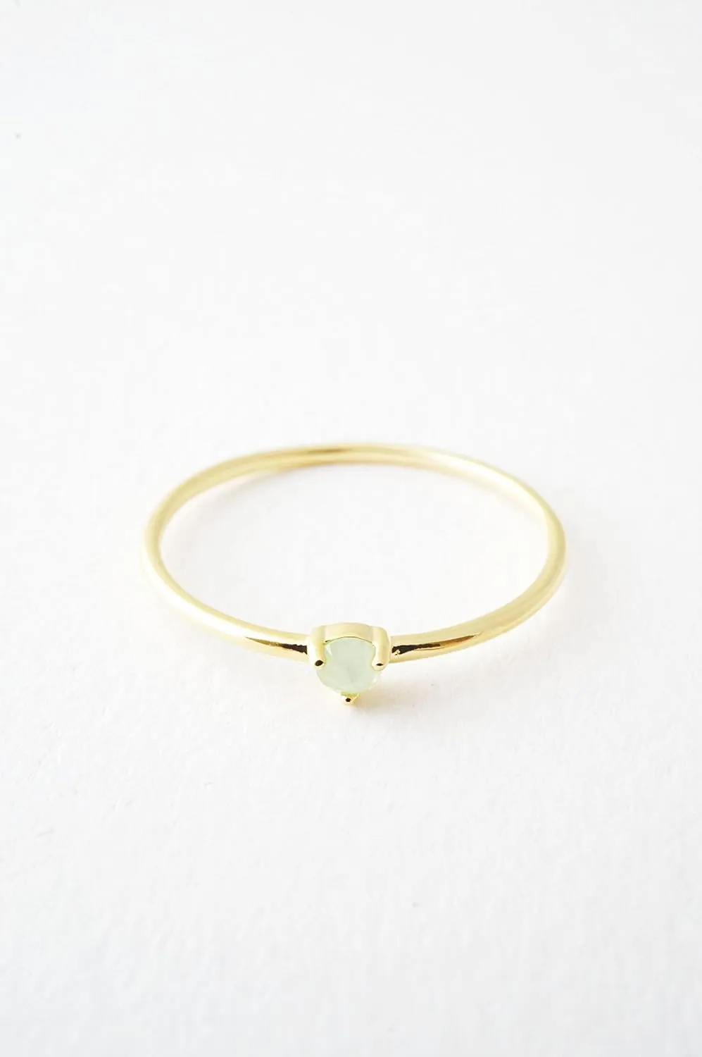 Honeycat Green Jade Point Crystal Ring in Gold, Rose Gold, or Silver | Minimalist, Delicate Jewelry