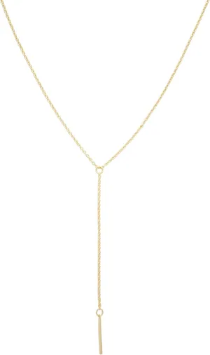 Honeycat Lariat Bar Necklace in Gold, Rose Gold, or Silver | Delicate Jewelry