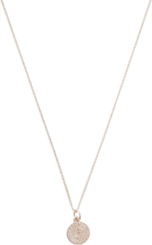 Honeycat Little Boom Starburst Tiny Disc Pendant Necklace in Gold, Rose Gold, or Silver | Minimalist, Delicate Jewelry