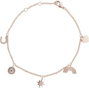 HONEYCAT Lucky Charms Bracelet (Heart, Rainbow, Starburst, Daisy, Horseshoe) in Gold, Rose Gold, or Silver | Minimalist, Delicate Jewelry