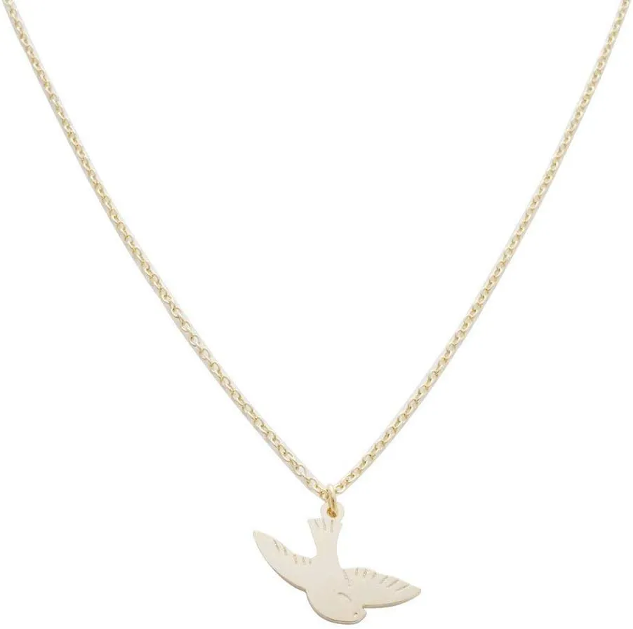 Honeycat Magic Charm Dove Bird Necklace in Gold, Rose Gold, or Silver | Minimalist, Delicate Jewelry