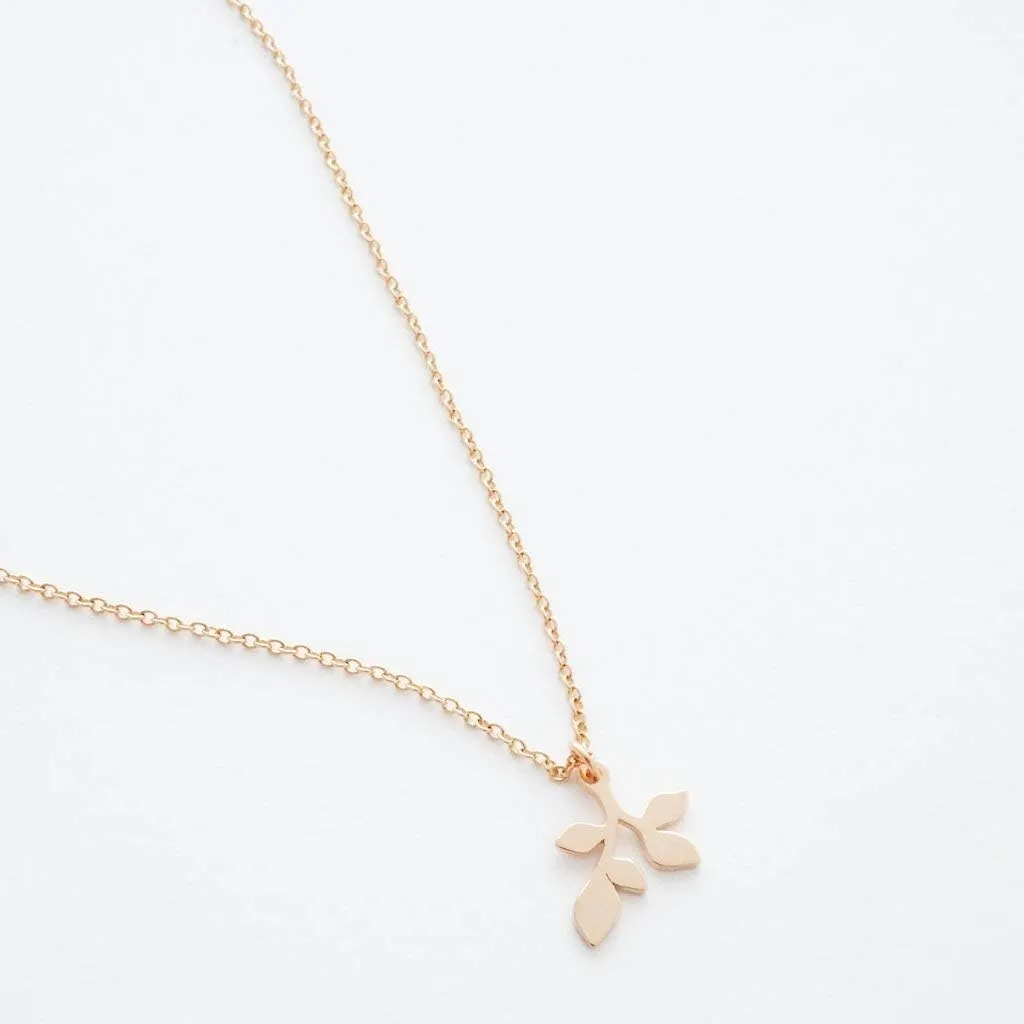 Honeycat Magic Charm Leaf Necklace in Gold, Rose Gold, or Silver | Minimalist, Delicate Jewelry