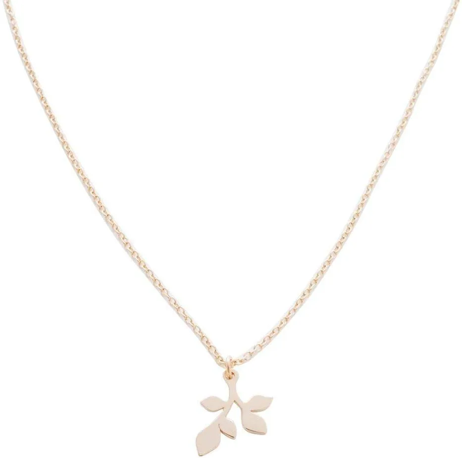 Honeycat Magic Charm Leaf Necklace in Gold, Rose Gold, or Silver | Minimalist, Delicate Jewelry
