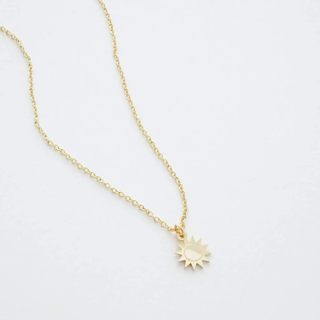 Honeycat Magic Charm Sun Necklace in Gold, Rose Gold, or Silver | Minimalist, Delicate Jewelry