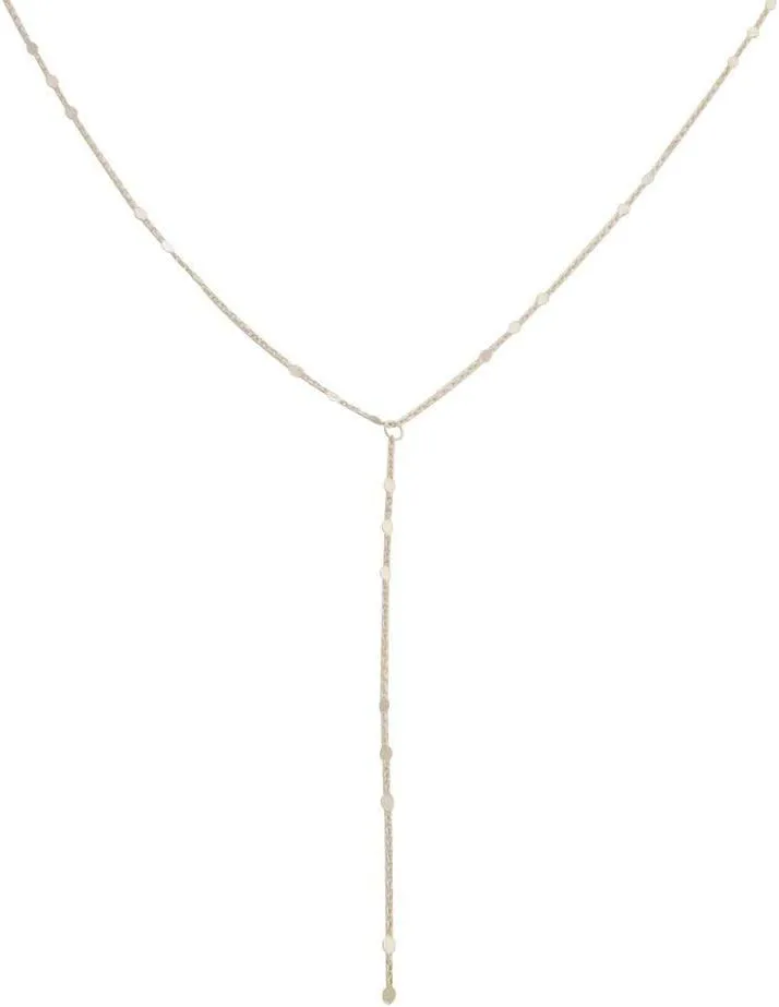 Honeycat Morse Code Dotted Chain Lariat Necklace in Gold, Rose Gold, or Silver | Minimalist, Delicate Jewelry