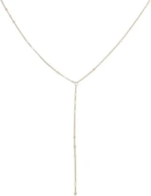 Honeycat Morse Code Dotted Chain Lariat Necklace in Gold, Rose Gold, or Silver | Minimalist, Delicate Jewelry