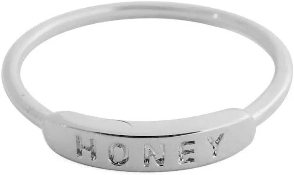 Honeycat "Honey Imprint Bar Ring in Gold, Rose Gold, or Silver | Minimalist, Delicate Jewelry