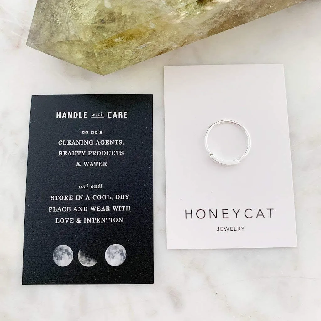 Honeycat "Honey Imprint Bar Ring in Gold, Rose Gold, or Silver | Minimalist, Delicate Jewelry