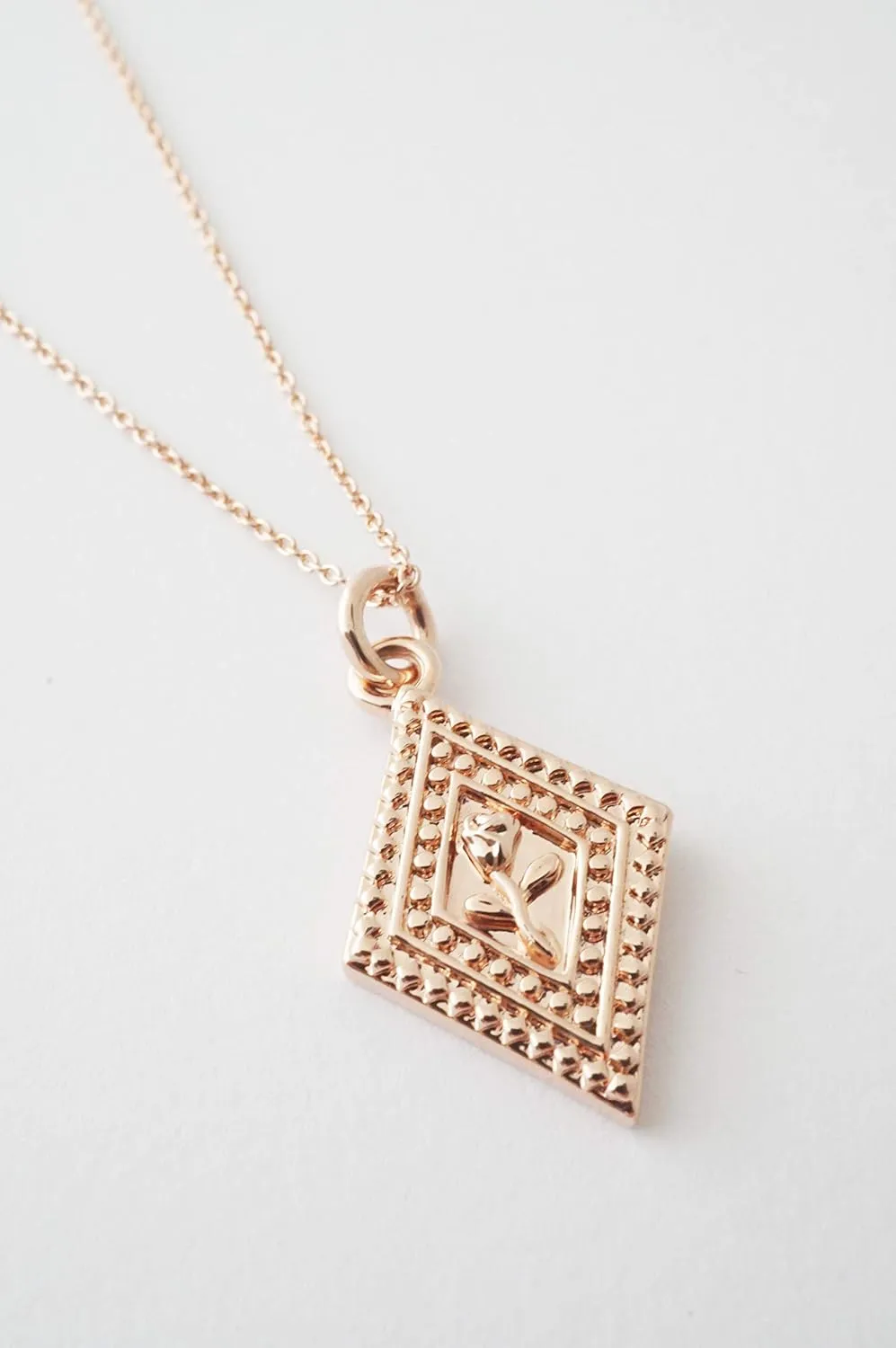 Honeycat Rose Flower Pendant Necklace in Gold, Rose Gold, or Silver | Minimalist, Delicate Jewelry