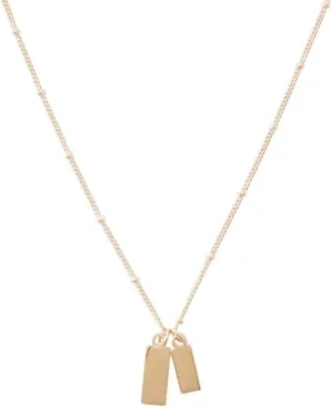 Honeycat Small Dog Tag Together Necklace in Gold, Rose Gold, or Silver | Minimalist, Delicate Jewelry