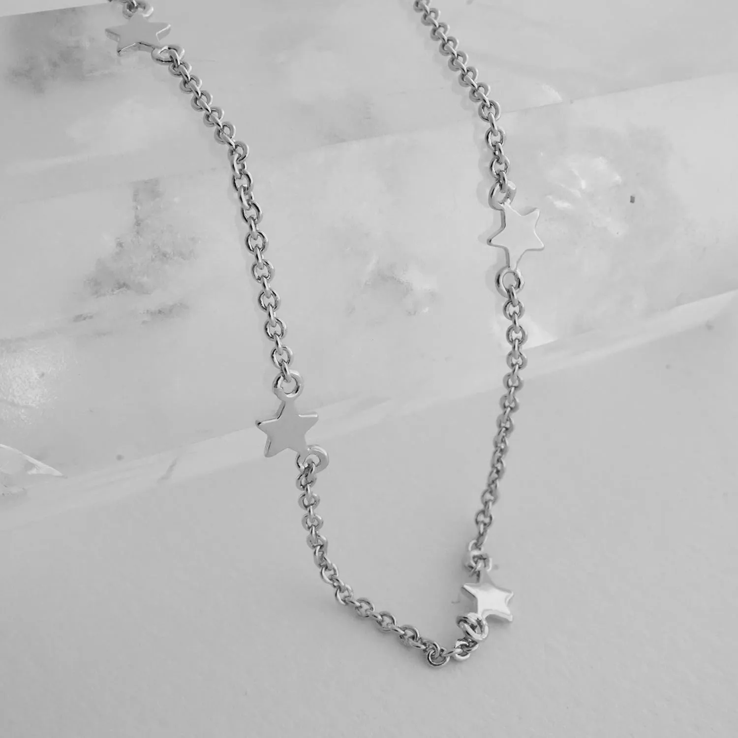 Honeycat Starling Tiny Star Charms Necklace in Gold, Rose Gold, or Silver | Minimalist, Delicate Jewelry