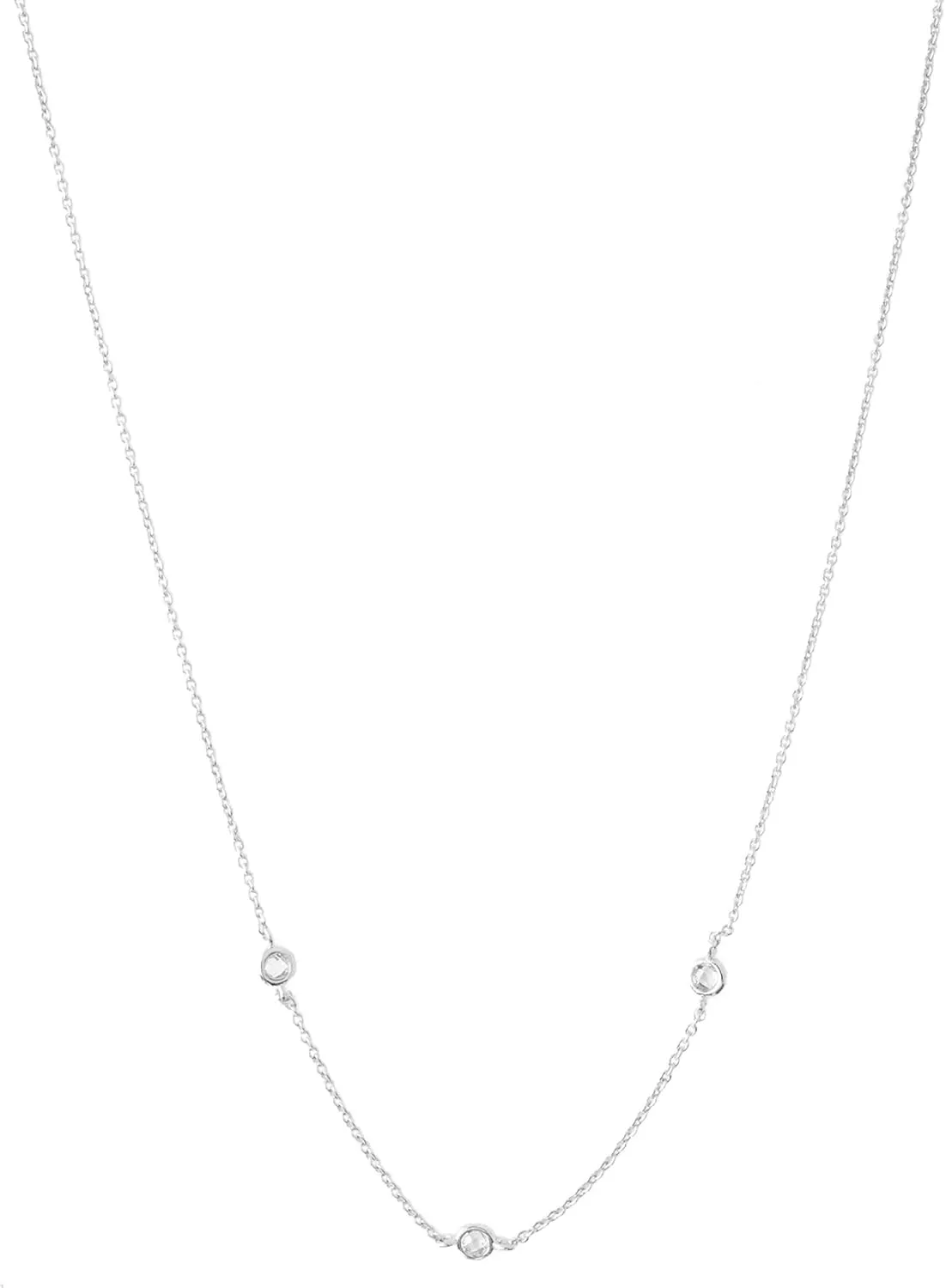 Honeycat Tiny Crystal Bezel Trio Necklace in Gold, Rose Gold, or Silver | Minimalist, Delicate Jewelry
