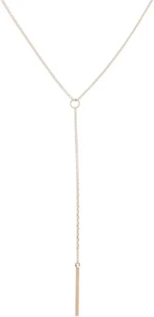 HONEYCAT Whisper Thin Lariat Bar Y Necklace in 14k Gold or 14k Rose Gold | Minimalist, Delicate Jewelry