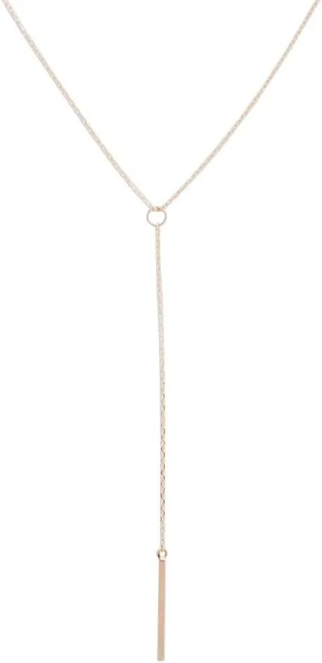 HONEYCAT Whisper Thin Lariat Bar Y Necklace in 14k Gold or 14k Rose Gold | Minimalist, Delicate Jewelry