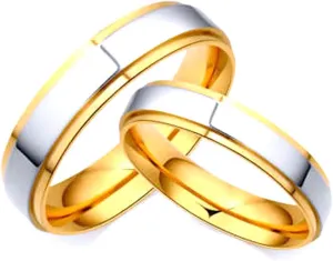 HSQYJ 4MM 6MM Tungsten Carbide Couple Ring Personalized Silver Gold Two Tone Engagement Wedding Band for Men Women Comfort Fit Jewellery