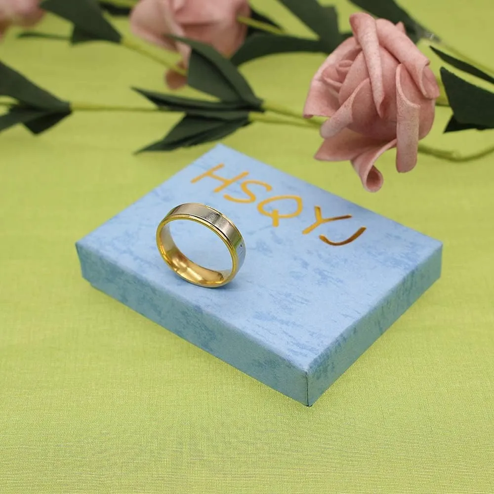 HSQYJ 4MM 6MM Tungsten Carbide Couple Ring Personalized Silver Gold Two Tone Engagement Wedding Band for Men Women Comfort Fit Jewellery