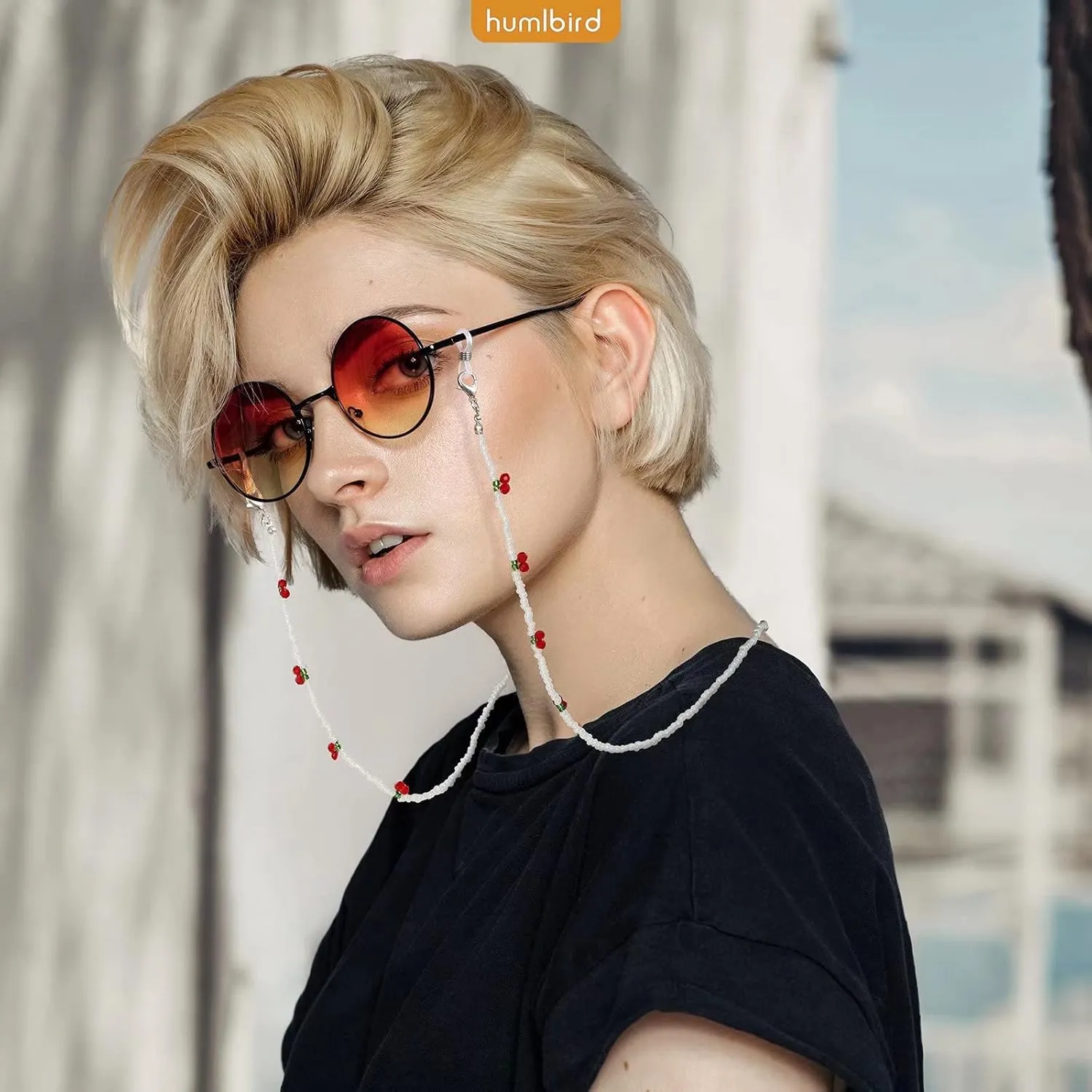 humlbird Mask Lanyard Eyeglasses Chain Healing Crystal Beaded Sunglasses Chains with Pearl for Women
