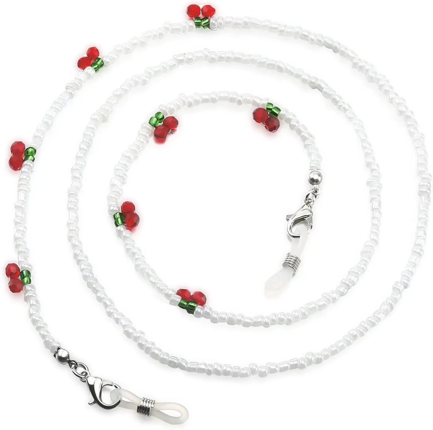 humlbird Mask Lanyard Eyeglasses Chain Healing Crystal Beaded Sunglasses Chains with Pearl for Women