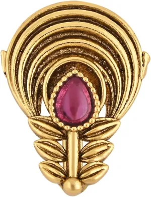 I Jewels Gold Plated Ethnic Indian Traditional Bollywood Clip On Nose Cuff/Fake Nose Pin Without Piercing For Women And Teen Girls (NL59Q)