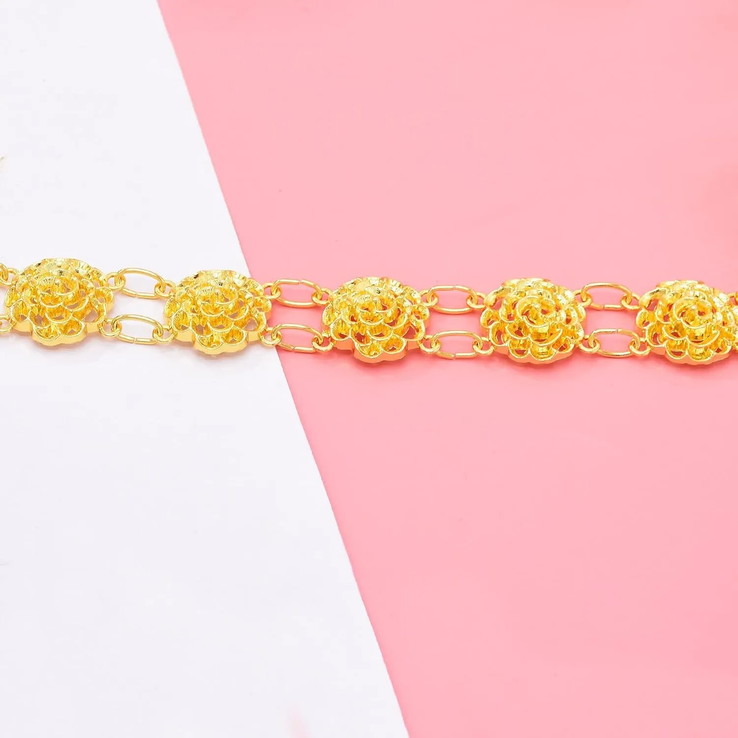 Indian Style 14 K Gold Plated Crystal Flower Turquoise Waist Belly Chains Dancing Beach Belt Body Jewelry