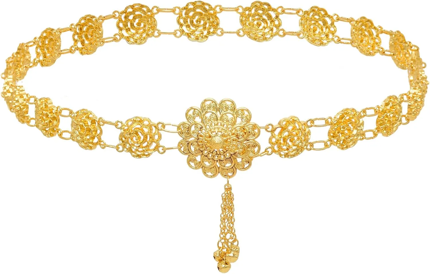 Indian Style 14 K Gold Plated Crystal Flower Turquoise Waist Belly Chains Dancing Beach Belt Body Jewelry