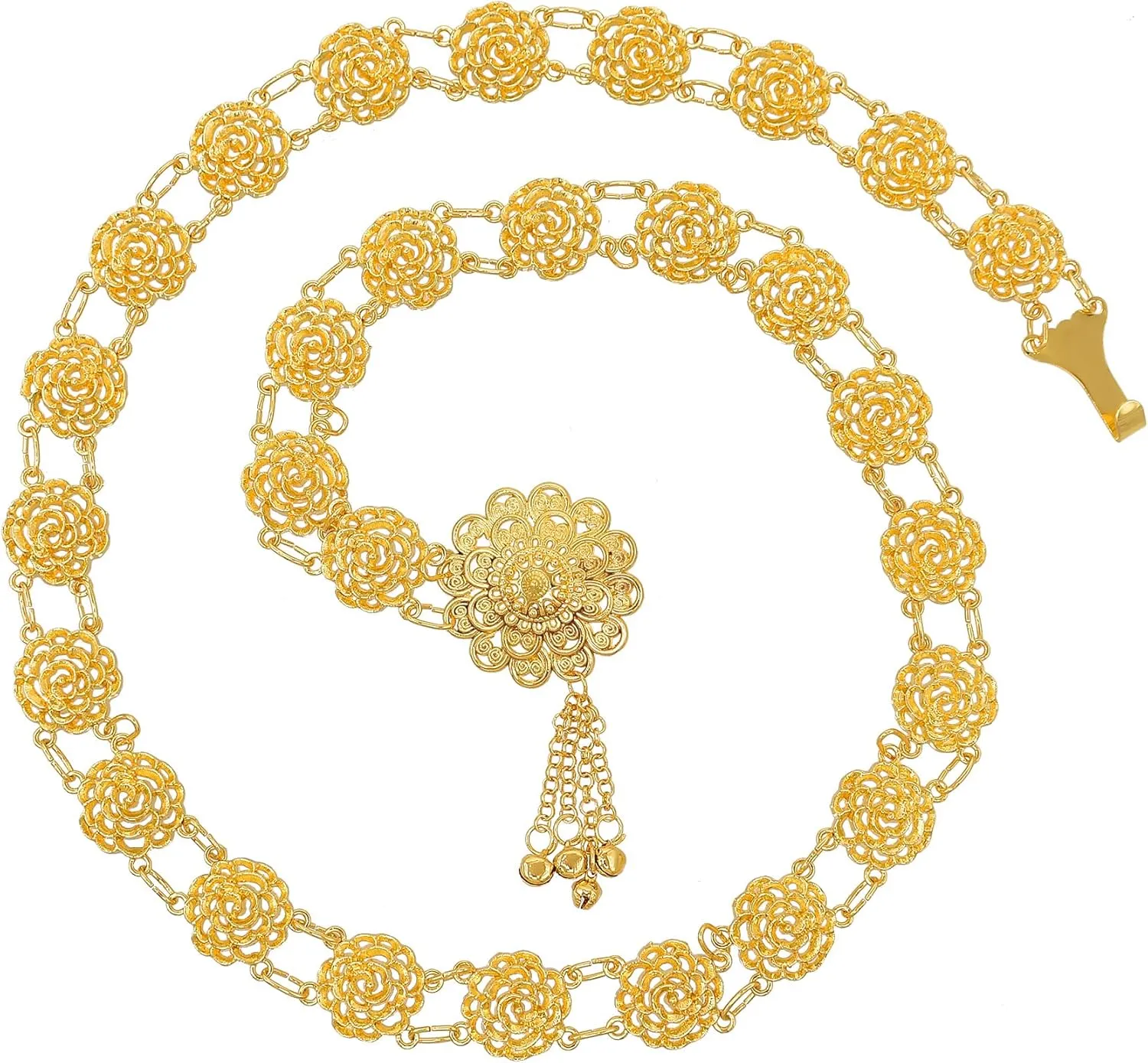 Indian Style 14 K Gold Plated Crystal Flower Turquoise Waist Belly Chains Dancing Beach Belt Body Jewelry
