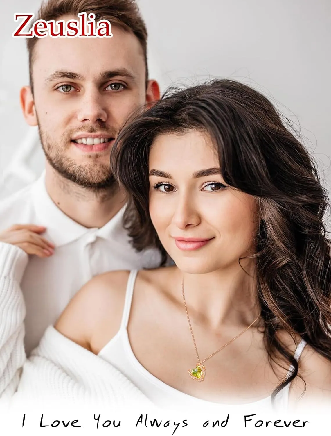 Infinity Heart Birthstone Crystal Necklaces for Women, 925 Sterling Silver Women Pendant Necklace, Birthday Jewelry Gifts for Wife Girlfriend Mom Grandma Daughter
