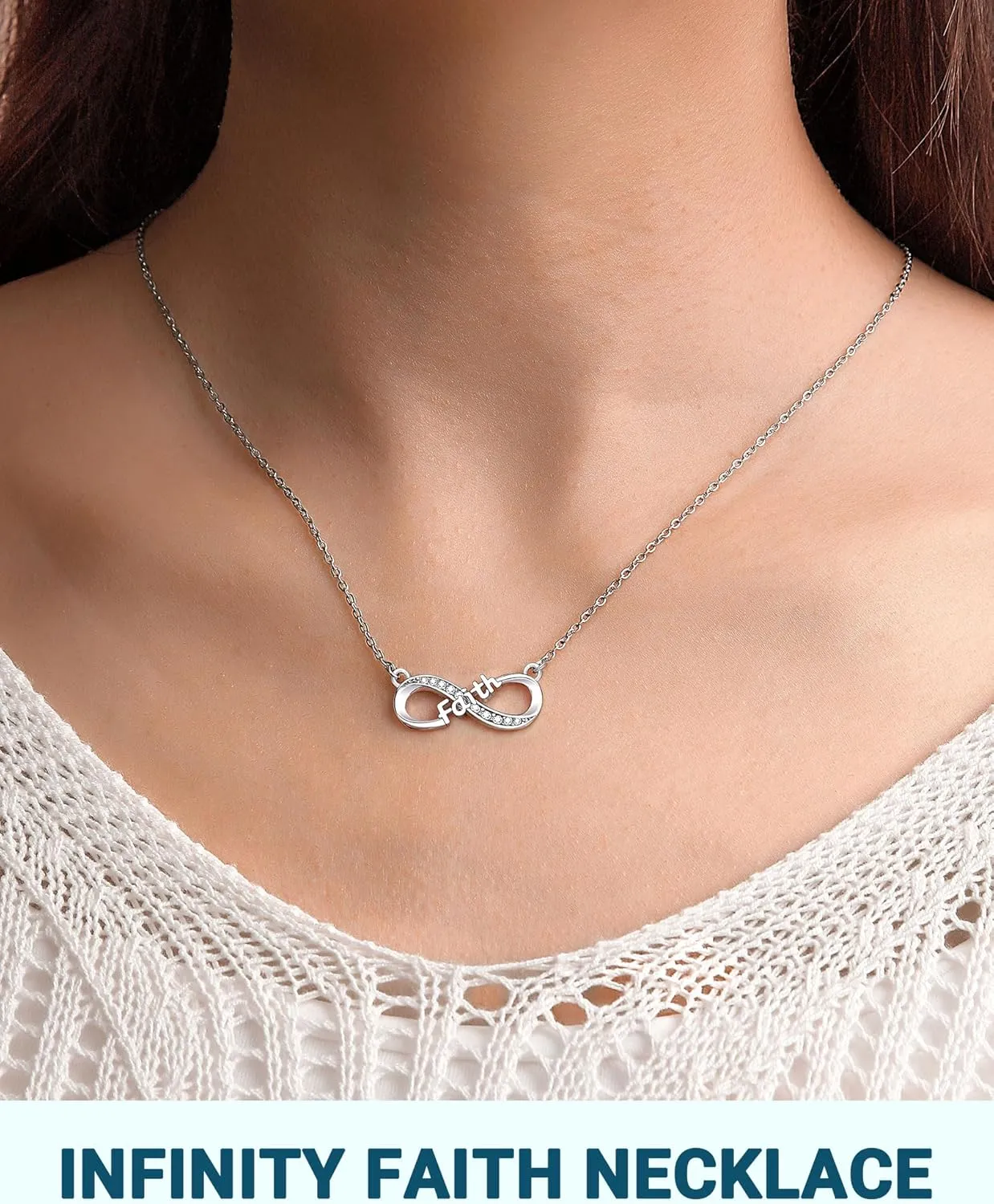 Infinity Necklace for Women, Christmas Valentines Birthday Mothers Day Gifts for Mom/Daughter/Grandma/Faith