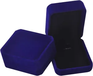 iSuperb Set of 2 Blue Velvet Necklace Pendant Box Jewelry Box Gift Boxes 3.1x1.6x2.8inch