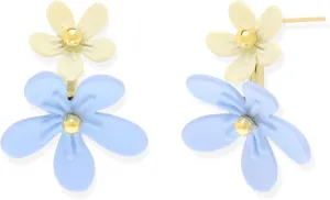 Jean Beau Flower Stud Earrings for Women Dainty 14k Gold Plated Hypoallergenic Spring Floral Cluster Cute Earrings Fashion Outfit Accessories Jewelry Gift