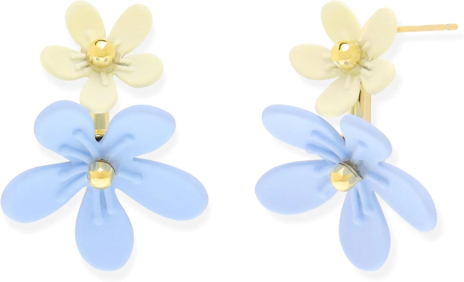 Jean Beau Flower Stud Earrings for Women Dainty 14k Gold Plated Hypoallergenic Spring Floral Cluster Cute Earrings Fashion Outfit Accessories Jewelry Gift