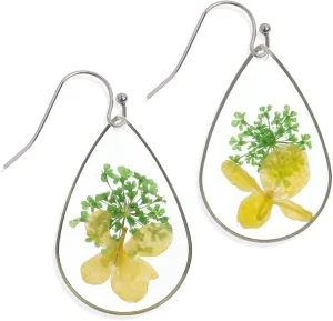JeanBeau Handmade Pressed Flower Earrings for Women Teen Unique Resin Dried Flowers Sterling Silver Teardrop Dangle Drop Nature Floral Earings Fashion Summer Jewelry Gift