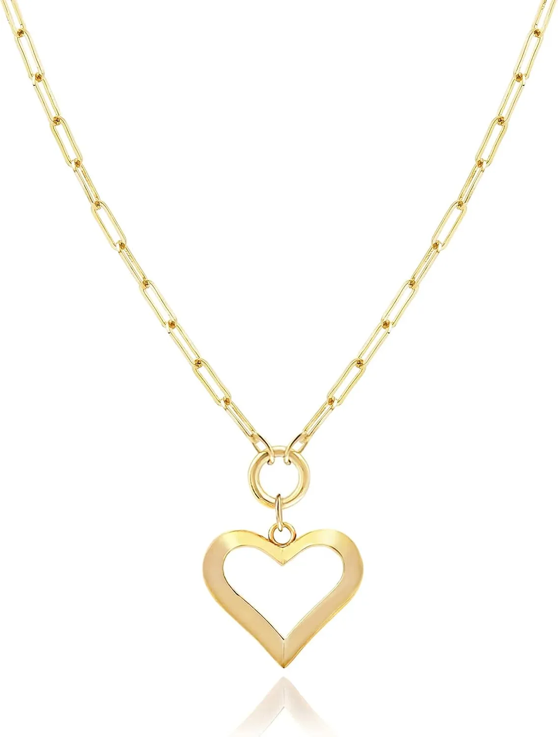 Jewelry Atelier Gold Filled Pendant Necklace Collection - 14K Yellow Gold Filled Pendant Necklace with Solid Clip Chain for Women (Different Sizes and Styles with Extension/Adjustable Chain)