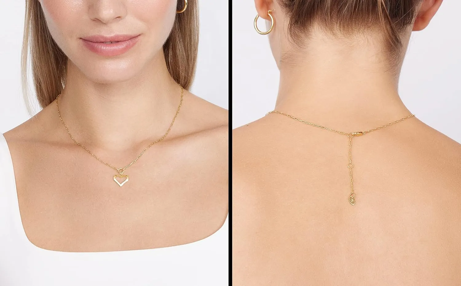Jewelry Atelier Gold Filled Pendant Necklace Collection - 14K Yellow Gold Filled Pendant Necklace with Solid Clip Chain for Women (Different Sizes and Styles with Extension/Adjustable Chain)