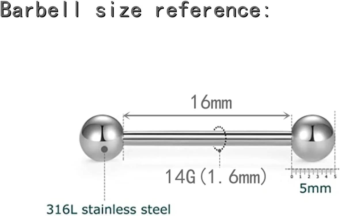 Jewelry With Chains 14G Barbells Nipple Chains Body Piercing Crystal 316L Surgical Stainless Steel Rings