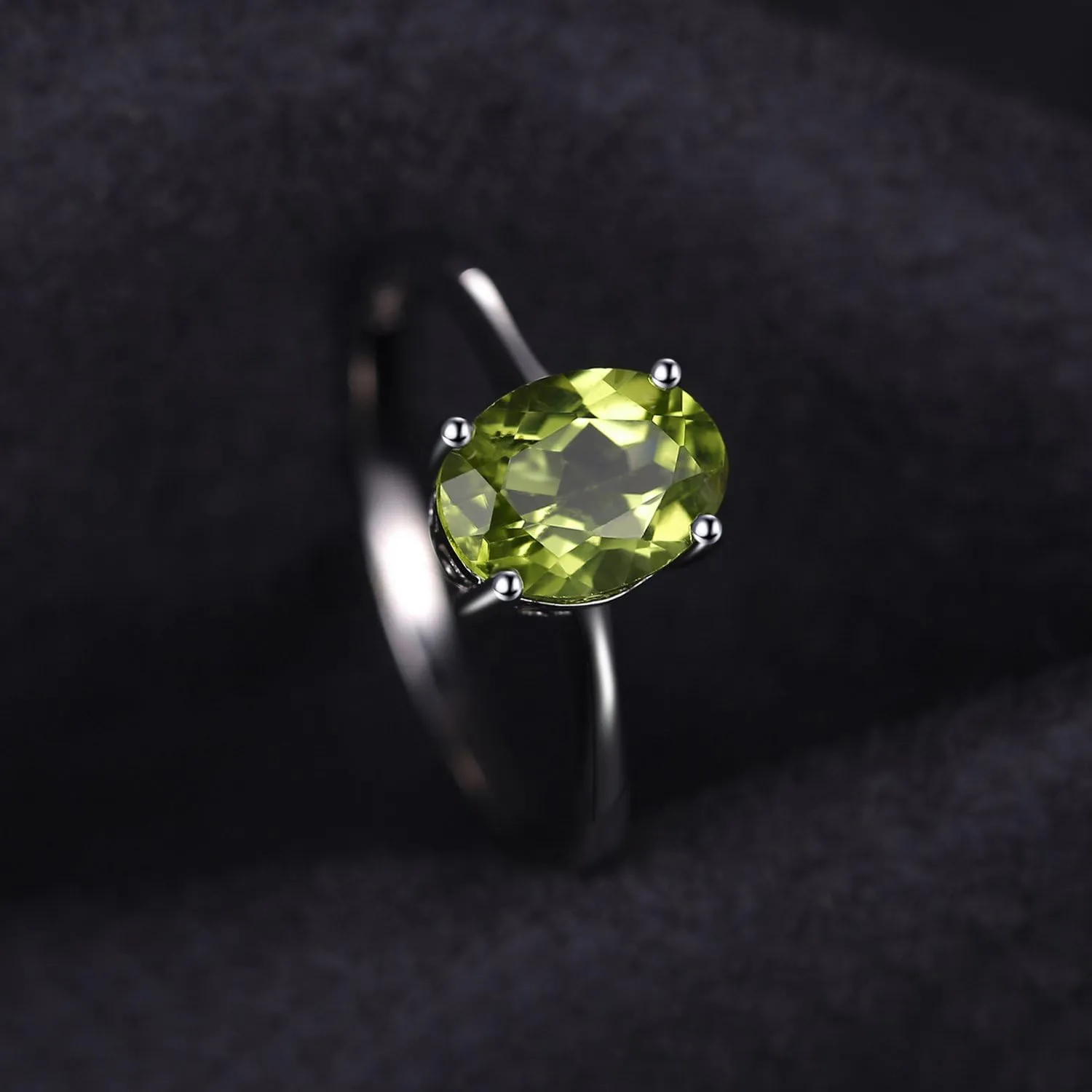 JewelryPalace Class Natural Gemstone Garnet Peridot Amethyst Citrine Blue Topaz Birthstone Solitaire Engagement Rings for Women, Anniversary 14K Gold Plated 925 Sterling Silver Promise Rings for Her