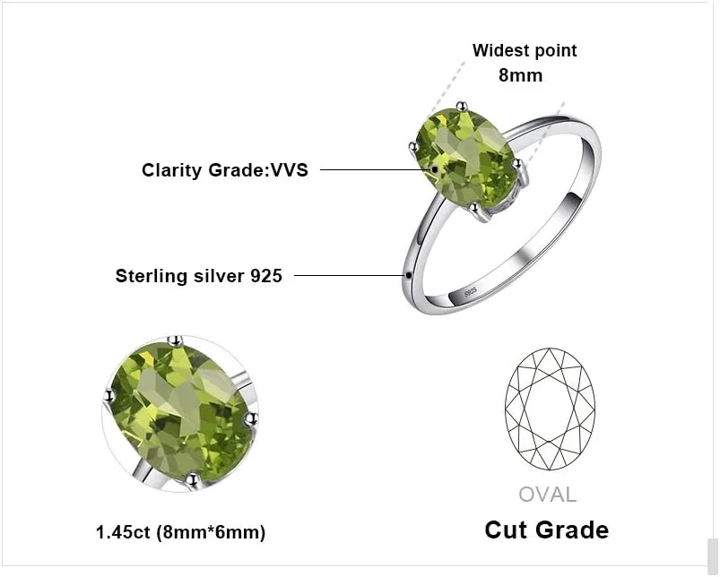 JewelryPalace Class Natural Gemstone Garnet Peridot Amethyst Citrine Blue Topaz Birthstone Solitaire Engagement Rings for Women, Anniversary 14K Gold Plated 925 Sterling Silver Promise Rings for Her