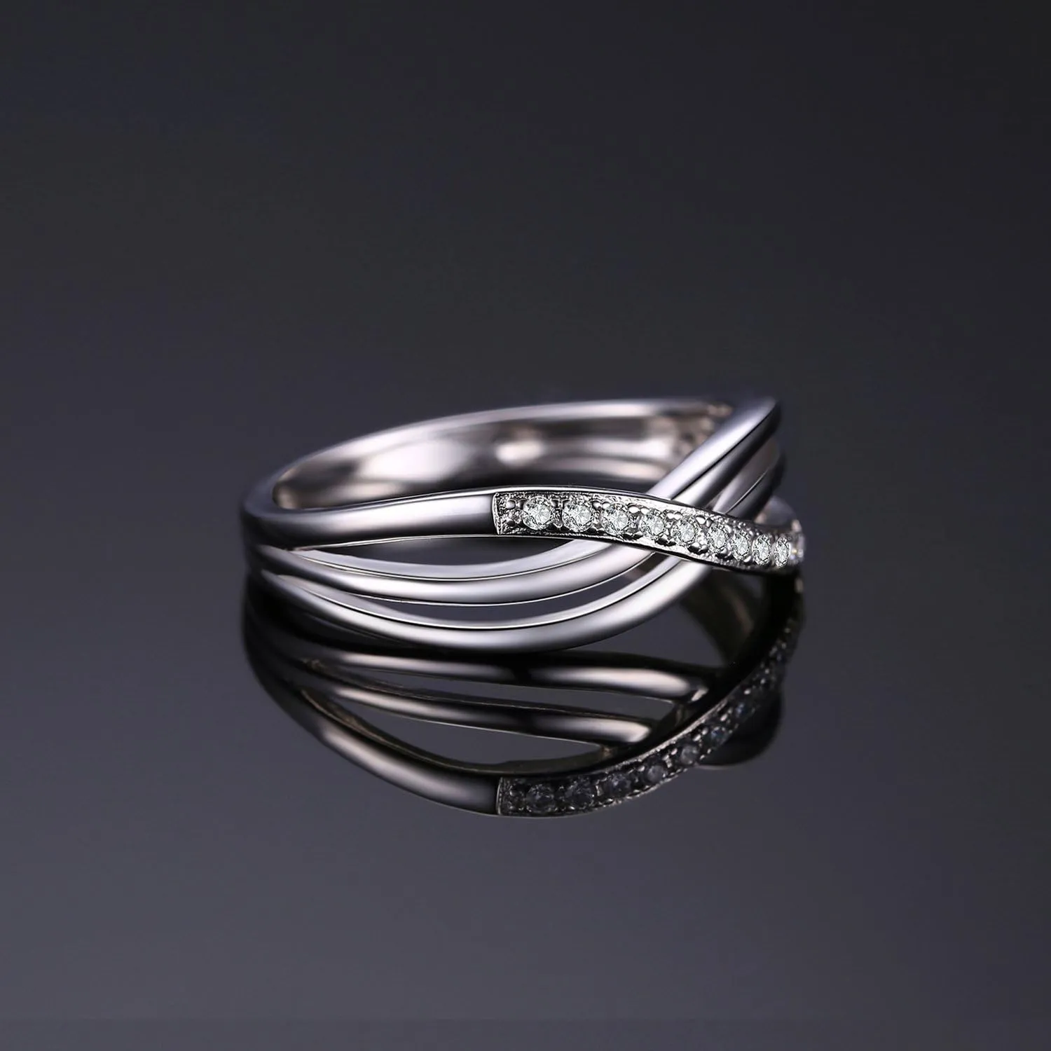 JewelryPalace Infinity Knot Cubic Zirconia Wedding Ring for Women, CZ 925 Sterling Silver 14K White Yellow Rose Gold Plated Promise Ring for Her Eternity Bands Jewelry Set