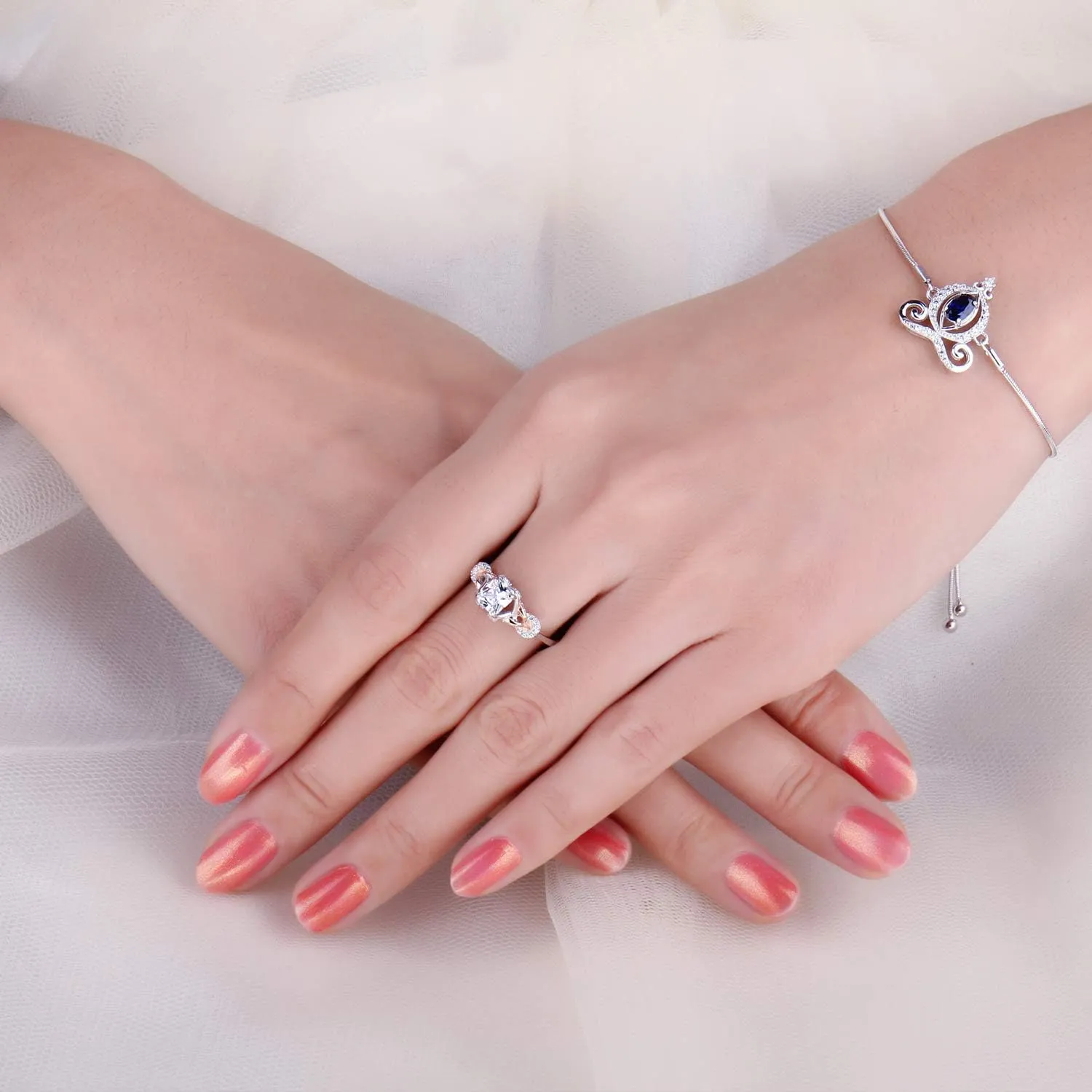 JewelryPalace Love Infinity Ring Engagement Rings for Women, 14K Rose Gold 925 Sterling Silver Cubic Zirconia Promise Rings for Her, Anniversary Knot Princess Cut Promise Ring Simulated Diamond Ring