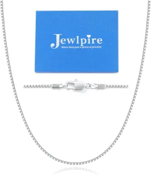 Jewlpire Italian 1.3mm Solid 14K Gold Over 925 Sterling Silver Chain Necklace for Women, Italian Box Chain Thin & Strong Women's Chain Necklaces 14 16 18 20 22 24 26 Inches
