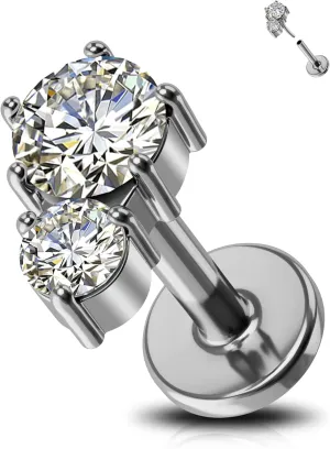 Jewseen 16g Titanium Cartilage Earrings Studs Opal Flat Back Cartilage Piercing CZ Lip Ring Conch Medusa Piercing Jewelry Piercing Jewelry Helix Tragus Piercing Nose Rings Studs